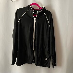 Black Rash Guard Jacket with White Trim